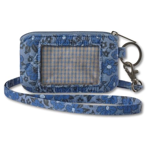 Bella Taylor ID Lanyard, Quilted ID Holder, Navy Floral - color: Navy Floral