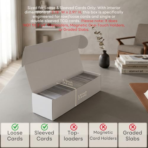 Trading Card Storage Box, 10-Pack Cardboard Trading Card Box with Dividers - color: 10-Pack/White