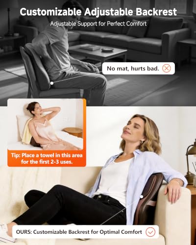 Back Massager With Heat For Pain Relief, 3D Lower Back Massager Deep Tissue - color: Brown
