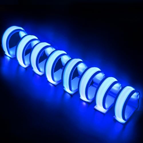 FANL 8/12/24 Pack LED Glow Bracelets, 8 Colors, Light Up Party Favors - color: 8 Pack – Blue