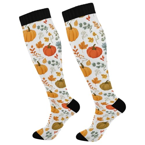 Wusikd Heartbeat Symbol Compression Socks for Women and Men Circulation Black Long Socks for Athletic Running 1 - color: Autumn