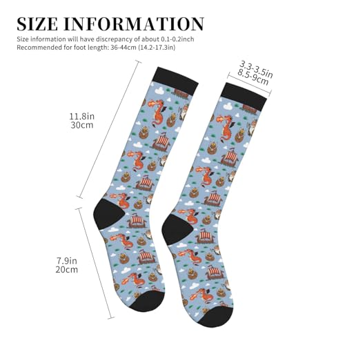 Compression Socks Women Knee High Support Circulation Stockings for Running Cycling Flying - color: Vikings