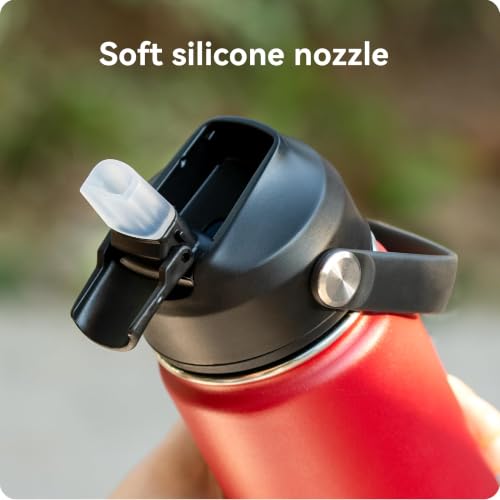 Straw Lid with Silicone Nozzle for Hydro Flask 12-64 oz Wide Mouth Bottles - color: 1 Pack