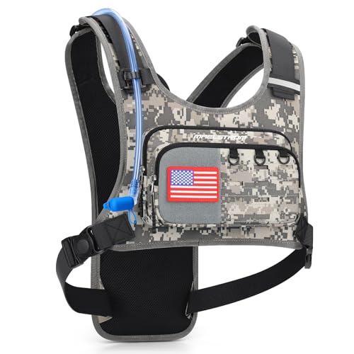 Maelstrom Hydration Running Vest with 2L Water Bladder for Men Women - color: Camo