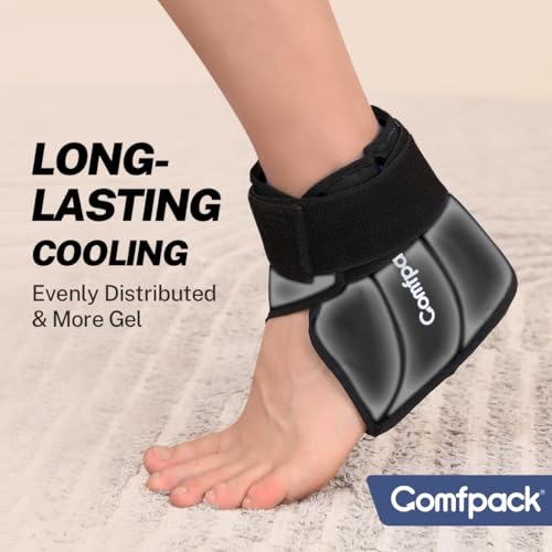 Comfpack Ankle Ice Pack Wrap for Swelling, FSA Eligible - color: Black-1 Pack