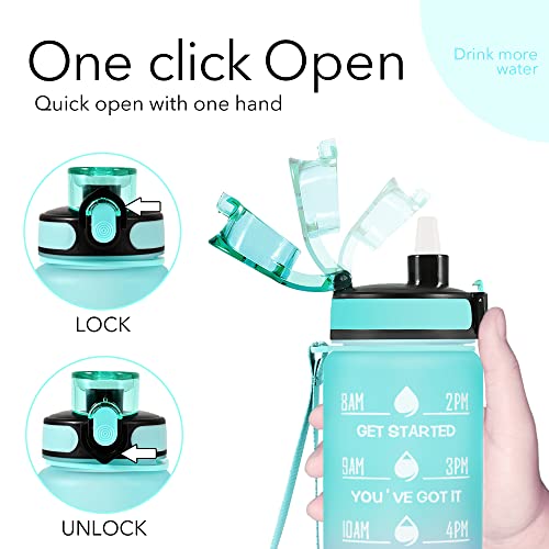 32 oz Water Bottles with Strap & Straw, Sport Motivational Water Bottles - color: Spring Bouquet