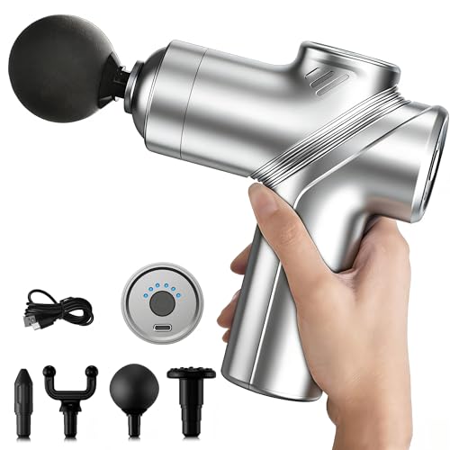 LEERCON Massage Gun Deep Tissue Mini Muscle Massager for Pain Relief, Grey - color: C1-gray