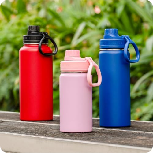 Spout Lid for Hydro Flask 12 16 18 20 32 40 64oz Wide Mouth Bottle - color: Pink 2 pack