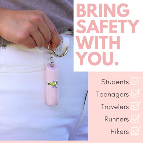 Securityman Personal Safety Alarm for Women | Self Defense Keychain (Loudest 130dB Siren and SOS Strobe Light) Everyday Security Personal Alarm Protection Device (Pink) - color: Pink