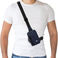 Peicees Small Crossbody Bag for Men Women Mini Sling Bag Travel Running Phone Daypack Cross Body Shoulder Bags with Keyholder - color: Dark Blue