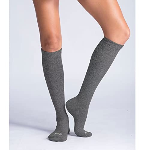 ja vie 76% Merino Wool Graduated Compression Socks for Women & Men (15-20mmHg) - color: 3 Pairs: 1 Pure Black+ 1 Med Grey+ 1 Heather Grey, size: Medium