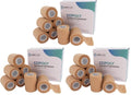 Self Adhesive Wrap Cohesive Wrap Bandages 6 Count 3" x 5 Yards, Medical Tape, Adhesive Flexible Breathable First Aid Non Woven Rolls, Stretch Athletic, Ankle Sprains & Swelling, Sport (Pack of 3) - color: Beige, size: 6 Count (Pack of 3)