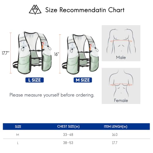 Haimont 5L Trail Running Hydration Vest with Soft Flasks - color: Green, size: Medium