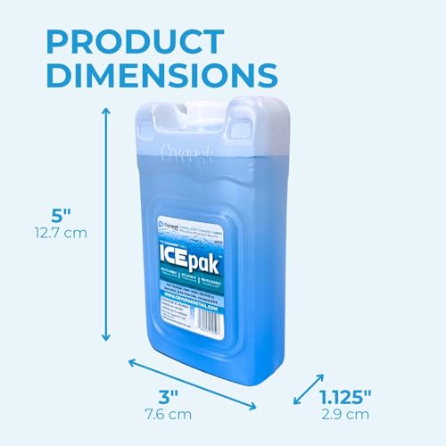 Cryopak ICEpak Hard Shell Reusable Ice Packs for Coolers and Lunch Box Use, Freezer Safe Gel Design, Professional Grade Cooling, Non-Toxic and BPA Free, Essential Travel Accessories - size: Lunch (4 Pack)