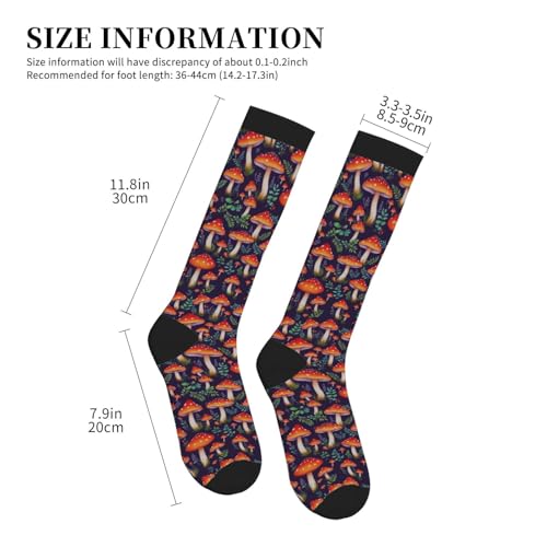 Compression Socks, Unisex 15-20 mmHg Knee High Support Socks - color: Mushroom1