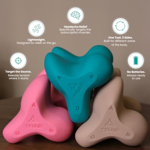 Trigger Point Massager for Neck and Shoulder Pain, Occipital Release Tool - color: Pink