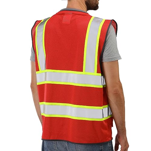 Neopelta Hi Vis Reflective Safety Vest for Men Women Red Mesh/Yellow S - color: Red / Yellow Trim, size: Small