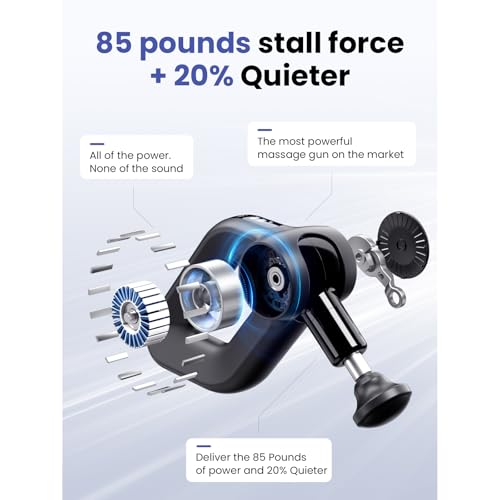 BOB AND BRAD D6 Pro Massage Gun Deep Tissue Percussion with 16mm Amplitude 85lbs Stall Force, FSA Eligible & HSA Approved Professional Muscle Massager for Athletes, Quiet Electric Back Massager - color: Classic Black