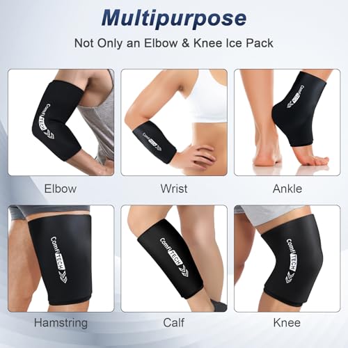 ComfiTECH Elbow Knee Ice Pack Wrap Sleeve for Knee, Calf & Thigh, 2XL - size: 2X-Large-Standard