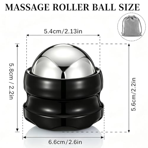 Massage Ice Roller Ball, Roller for Muscles Deep Tissue Cold & Heat Therapy - color: Black-02