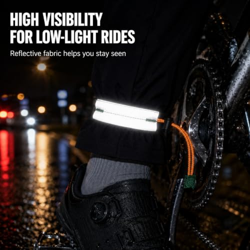 Bike Leg Strap, 4 Pack Reflective Pant Leg Straps for Biking Cycling - color: Orange