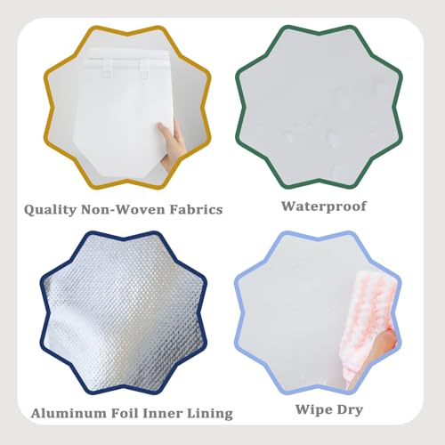 12Pcs Disposable Insulated Lunch Bags Thermal Cooler Bag for Food Delivery - color: White, size: 9.45"(H) x 9.45"(L) x 5.91"(W)
