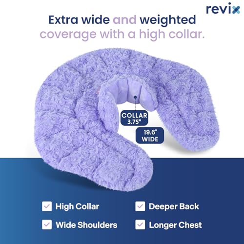 REVIX Microwavable Heating Pad for Neck & Shoulders, Moist Heat Wrap - color: Purple