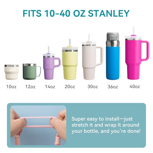 Water Bottle Handle Strap Compatible with Stanley Cup - color: Teal