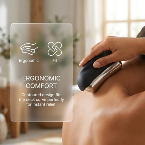 Cooling Massage Roller with Ergonomic Handle for Deep Tissue - color: Black
