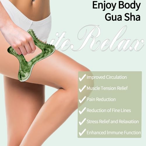 Body Gua Sha Tool Large Gua Sha Body Tool Cellulite Massage Tool (Resin) - color: Ink Green