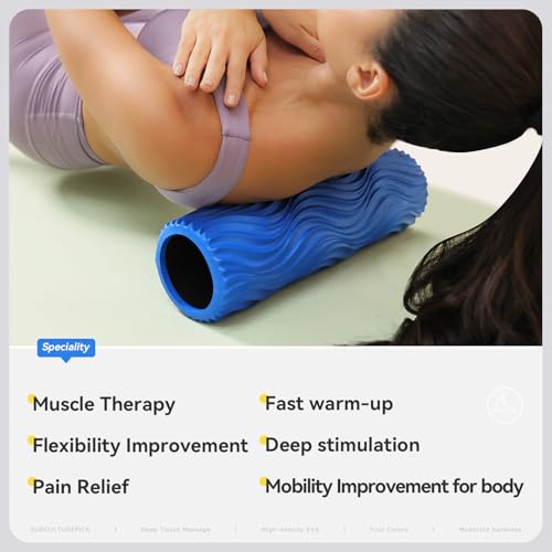 SUBCULTUREPICK Medium Density Foam Roller for Deep Tissue Muscle Massage - color: Blue