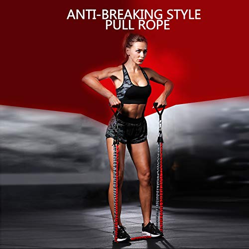 Resistance Band with Handle, Exercise Bands with Handles, Ideal for Strength Training, Muscle Toning, Physical Therapy - color: Advanced-Orange-12