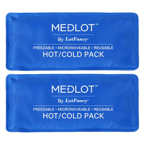 LotFancy Ice Pack for Injuries, Pack of 2, Reusable Hot Cold Pack for Therapy, Cooling or Heating Pad for First Aid, Back Shoulder Neck Head Feet Pain Relief, 11 x 5 Inches - style: 11x5in(Pack of 2)