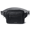 LATMAP 3L TRIPLE ZIP Fanny Packs Belt Bag For Women Men Crossbody Waist Pack Sling Chest Bum Travel Bag Purse Faux Leather Fashion Cute Black - color: Black