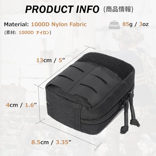 Azarxis Tactical Mini Belt Pouches, Multi-Purpose Small Battery Case Compact Utility EDC Card Slot Holder Waist Bags Military Molle Pack Sundries Storage Pack - color: #05 Black