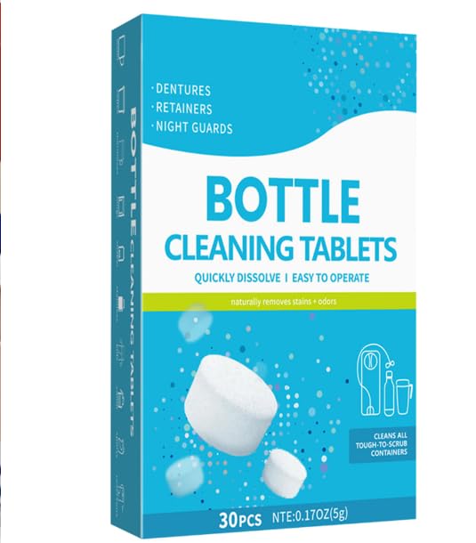 30 Pack Water Bottle Cleaning Tablets,Removing Limescale and Tea Stains