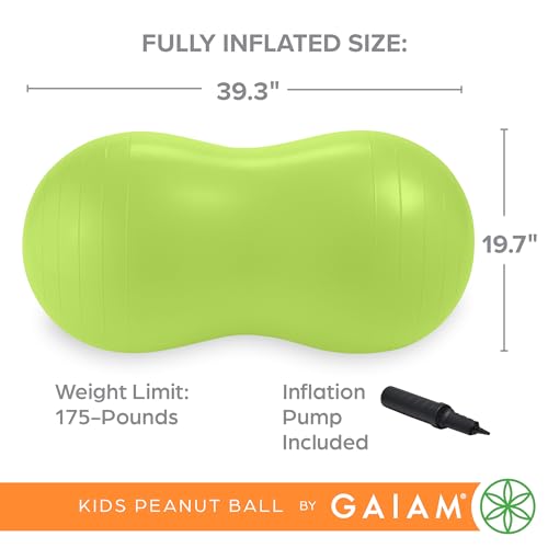 Gaiam Kids Peanut Ball Chair, Flexible Seating for Classroom - color: Lime Green