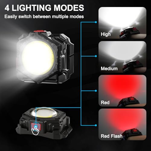 2-in-1 Running Light Set, 300 Lumens COB Fanny Pack & Wrist Lights, 4 Modes 120°Wide Flood, Rechargeable Hands-Free LED Lights, IPX5 Waterproof for Night Running, Camping, Hiking