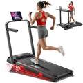 RHYTHM FUN 16% Incline Walking Pad Treadmill with Handles, 6.2MPH, Foldable