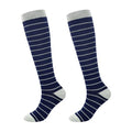 Junely Compression Socks for Women Knee High Striped Polka Dot Stockings - color: A8-navy