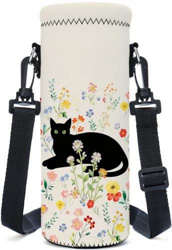 AMARY 750ML Neoprene Water Bottle Carrier Bag with Adjustable Shoulder Strap,Insulated Water Bottle Cover for Stainless Steel/Glass/Plastic Bottles 24OZ (AM-24-750-4) - color: AM-24-750-4