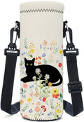 AMARY 750ML Neoprene Water Bottle Carrier Bag with Adjustable Shoulder Strap,Insulated Water Bottle Cover for Stainless Steel/Glass/Plastic Bottles 24OZ (AM-24-750-4) - color: AM-24-750-4