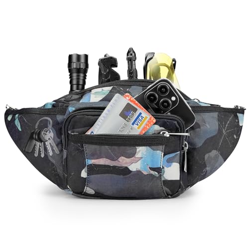 NOOLA Fanny Pack with Water Bottle Holder, Hiking Waist Bag for Men Women - color: Floral