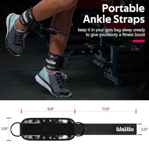 Ankle Straps for Cable Machines, Leg Straps for Glute Kick Back Accessories - color: Camouflage