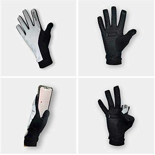 ReflecToes Reflective Winter Running Gloves, Hi Vis Neon Traffic Gloves Men - color: Black, size: X-Large