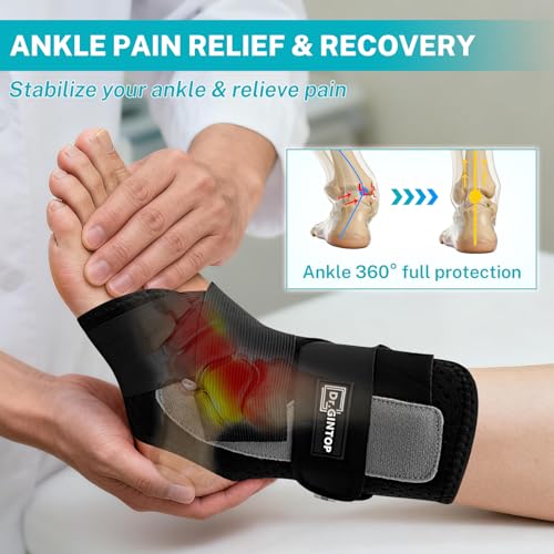 Ankle Brace for Women Men, Foot Brace w/ 2-Side Ankle Stabilizer