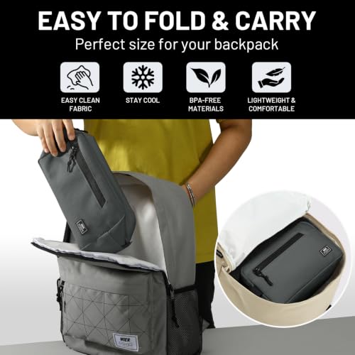 MIER Small Freezable Snack Bags Frozen Mini Cooler with 2 Gel Packs, Gray - color: Gray