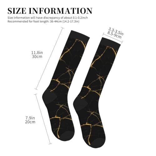 Compression Socks Knee High Circulation Support Socks For Women Men Athletic Running Hiking Cycling - color: Marble