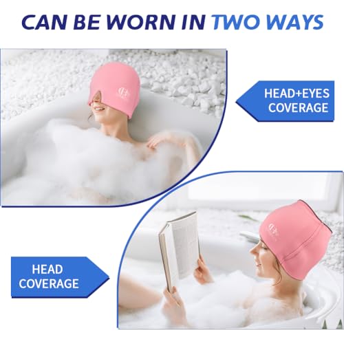 Migraine Relief Cap, Soothing Headache Ice Face Mask Products - color: 2pink