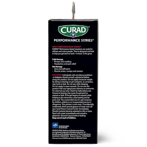 Curad Ironman Hot or Cold Reusable Compress, Reusable Ice Pack for Injuries, Large Compress is 8 in x 12 in, 1 Count - size: 1 Count (Pack of 1)